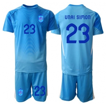 Billige Fotballdrakt Spania Unai Simon #23 Keeper Replika Hjemmedraktsett Barn VM 2026 Kortermet (med bukser)